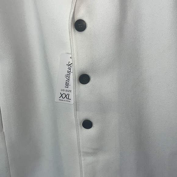 NWT MEN Springrain overcoat 3 button closure pockets lined Sz 2XL White - Picture 7 of 13